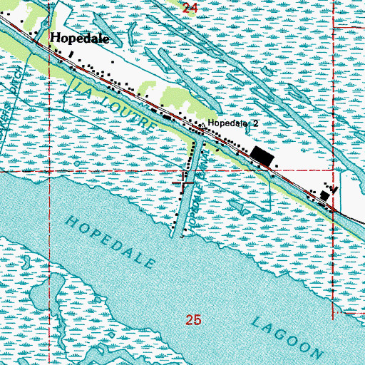 Topographic Map of Hopedale Canal, LA