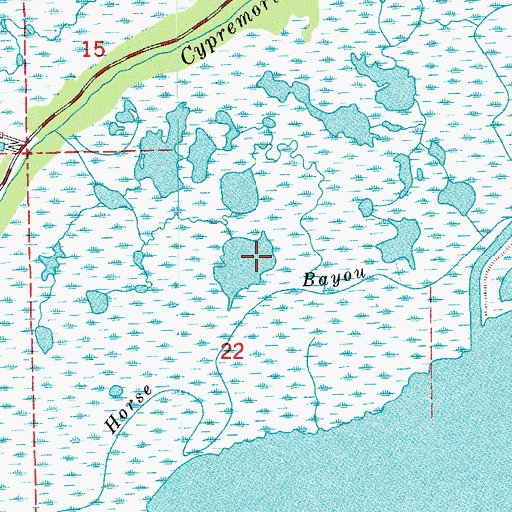 Topographic Map of Horse Bay, LA