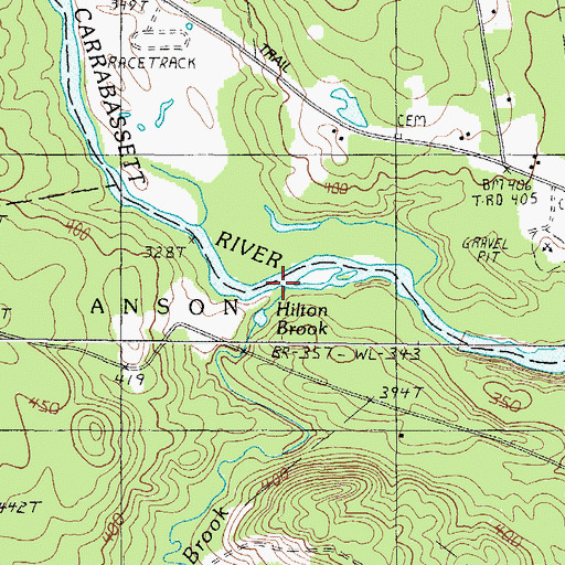 Topographic Map of Hilton Brook, ME