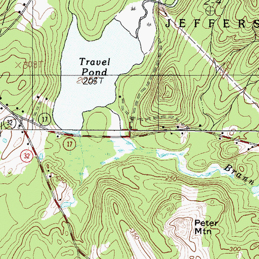 Topographic Map of Brann Brook, ME