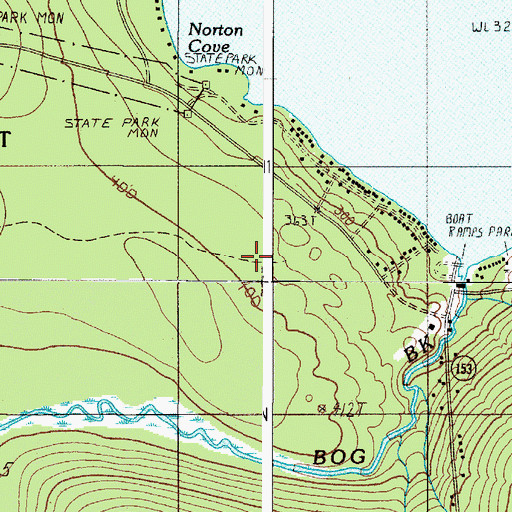 Topographic Map of Peaks-Kenny State Park, ME