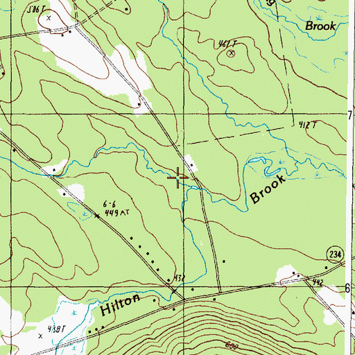 Topographic Map of Hall Brook, ME