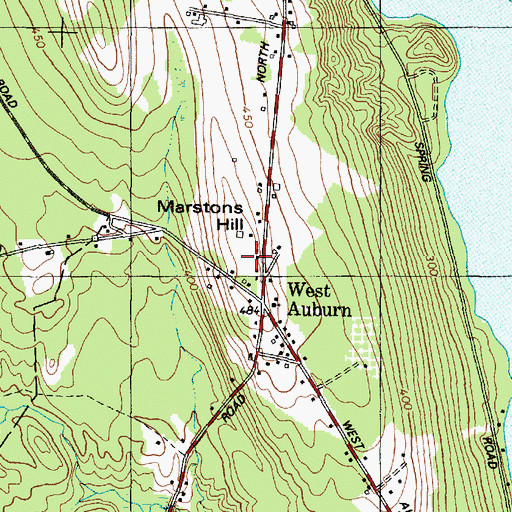 Topographic Map of Marstons Hill, ME