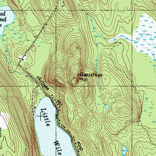 Topographic Map of Gauthier Hill, ME