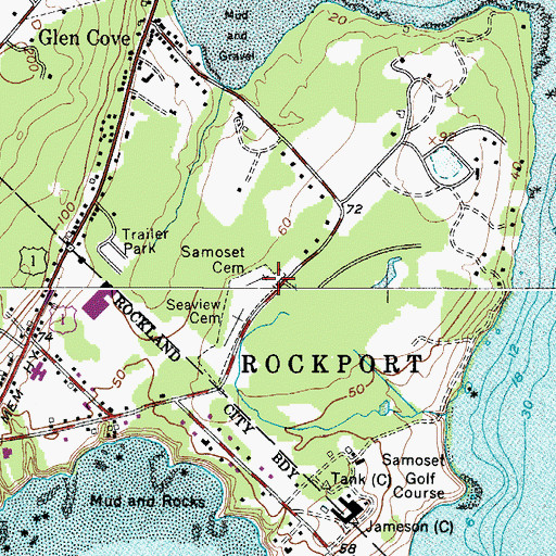 Topographic Map of Samoset Cemetery, ME