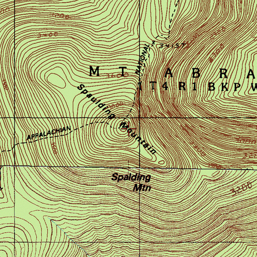 Topographic Map of Spaulding Mountain, ME