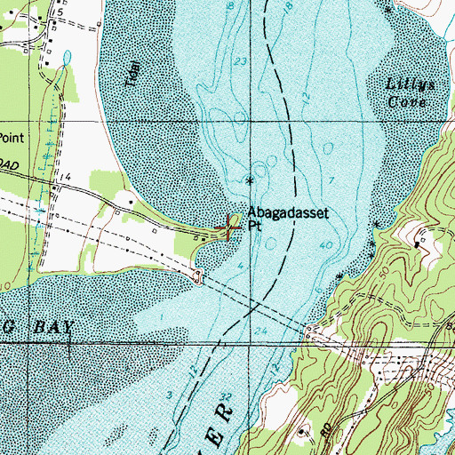 Topographic Map of Abagadasset Point, ME