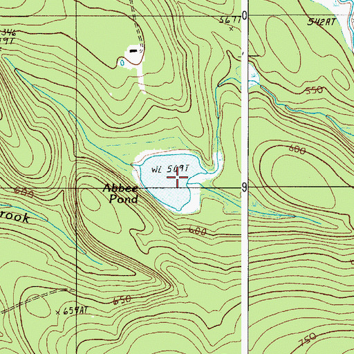 Topographic Map of Abbee Pond, ME