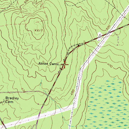 Topographic Map of Abbott Cemetery 1, ME