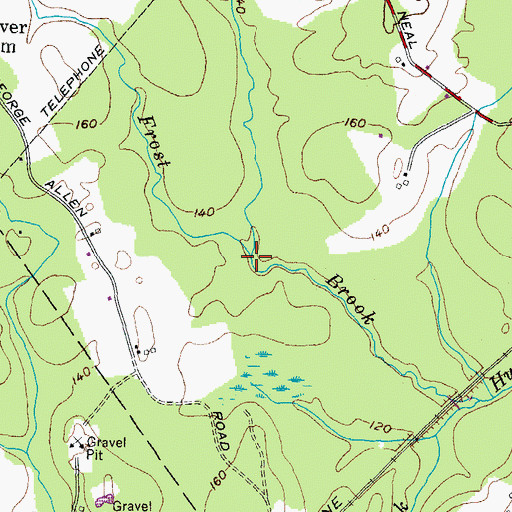 Topographic Map of Abbott Brook, ME