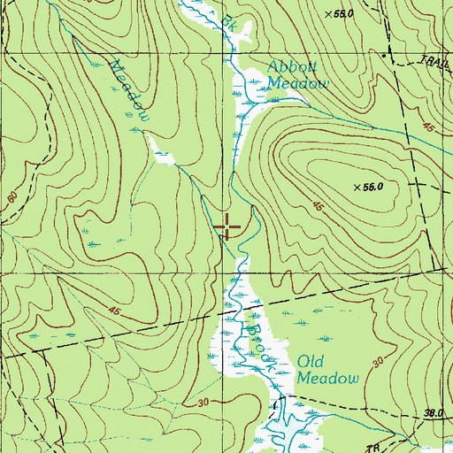 Topographic Map of Abbott Brook, ME
