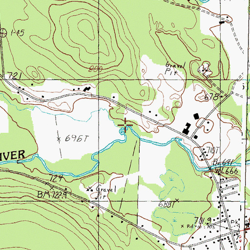 Topographic Map of Abbott Brook, ME