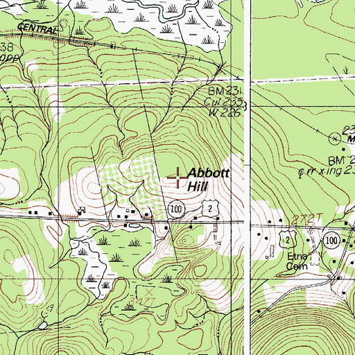 Topographic Map of Abbott Hill, ME