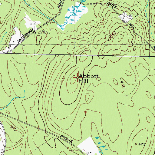 Topographic Map of Abbott Hill, ME