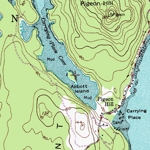 Topographic Map of Abbott Island, ME