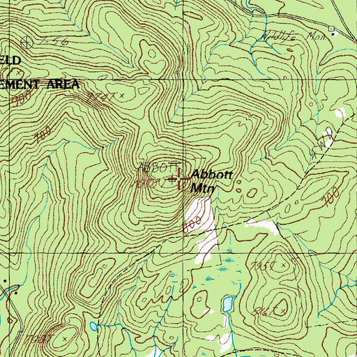 Topographic Map of Abbott Mountain, ME