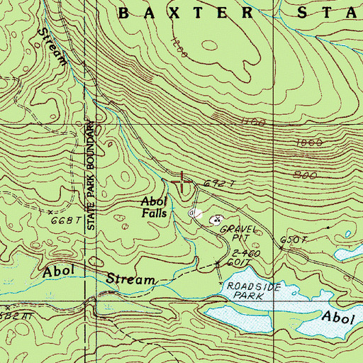 Topographic Map of Abol Campsite, ME