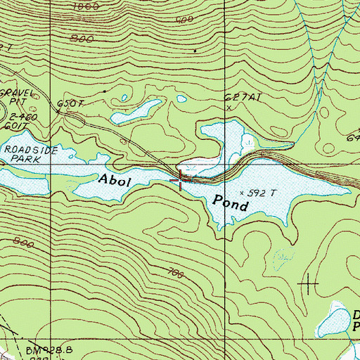 Topographic Map of Abol Pond, ME