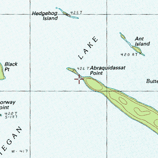 Topographic Map of Abraquidassat Point, ME