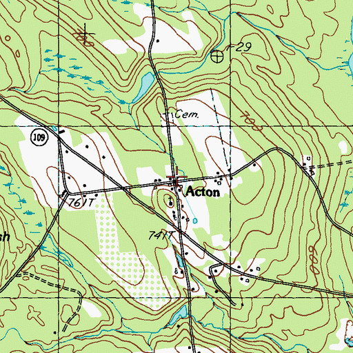Topographic Map of Acton, ME