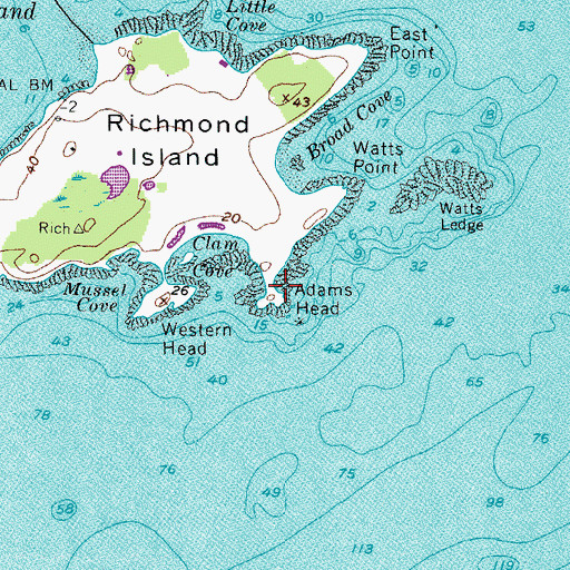 Topographic Map of Adams Head, ME
