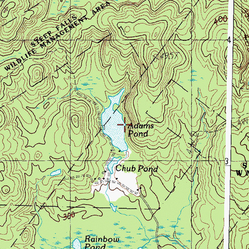 Topographic Map of Adams Pond, ME