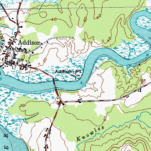 Topographic Map of Addison Point, ME