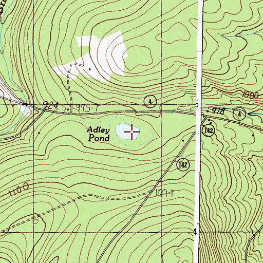 Topographic Map of Adley Pond, ME