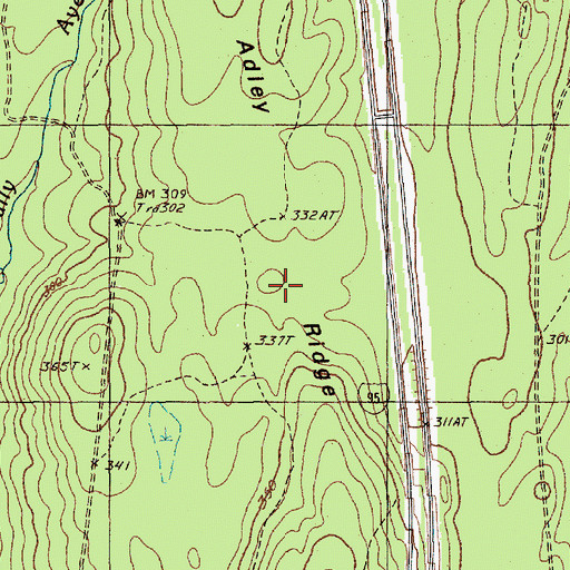 Topographic Map of Adley Ridge, ME