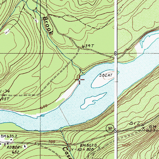 Topographic Map of Aegan Brook, ME