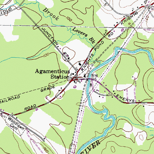 Topographic Map of Agamenticus Station, ME