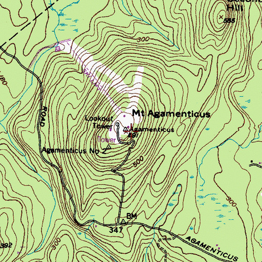 Topographic Map of Mount Agamenticus, ME