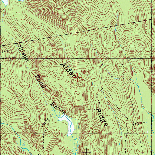 Topographic Map of Alden Ridge, ME