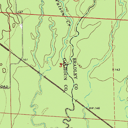 Topographic Map of Watson Creek, AR