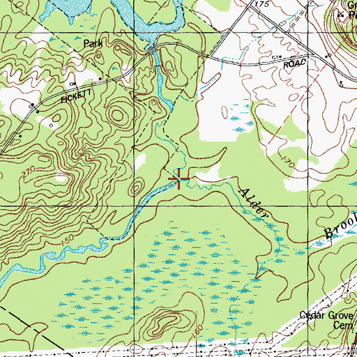 Topographic Map of Alder Brook, ME