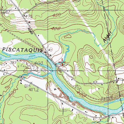 Topographic Map of Alder Brook, ME