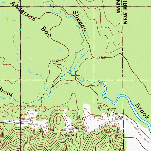 Topographic Map of Alder Brook, ME