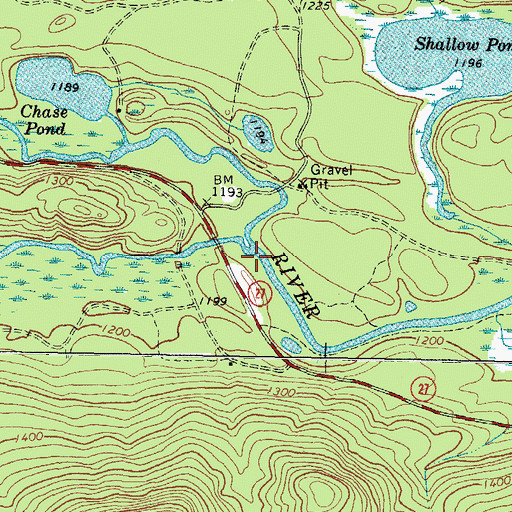 Topographic Map of Alder Stream, ME