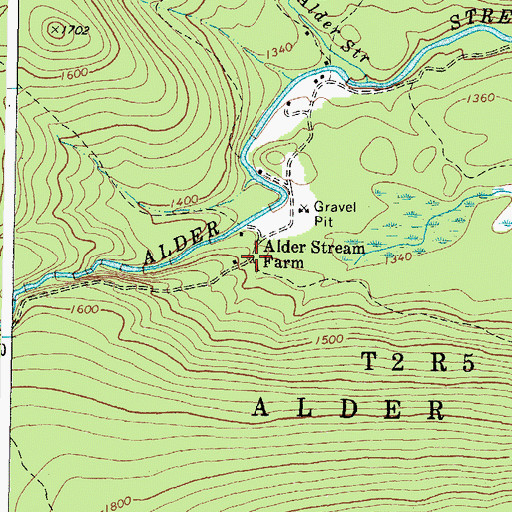 Topographic Map of Alder Stream Farm, ME