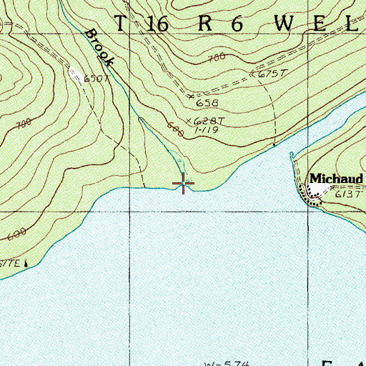 Topographic Map of Alec Brook, ME