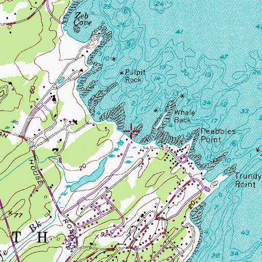 Topographic Map of Alewife Brook, ME