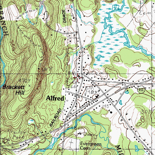 Topographic Map of Alfred, ME