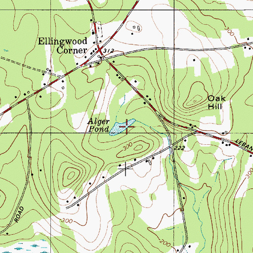 Topographic Map of Alger Pond, ME
