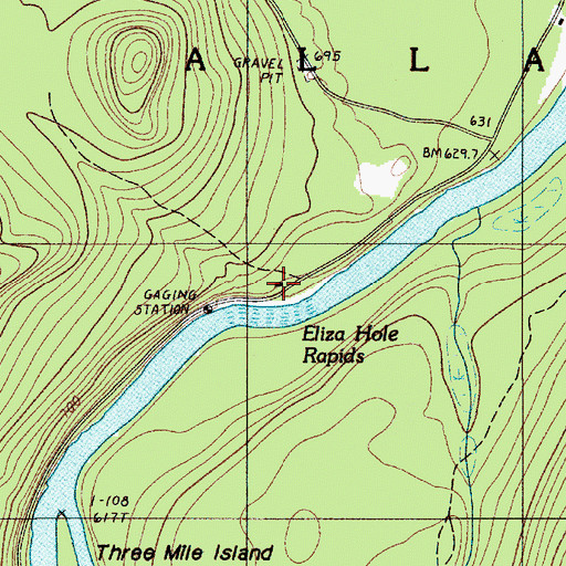 Topographic Map of Allagash Inn, ME