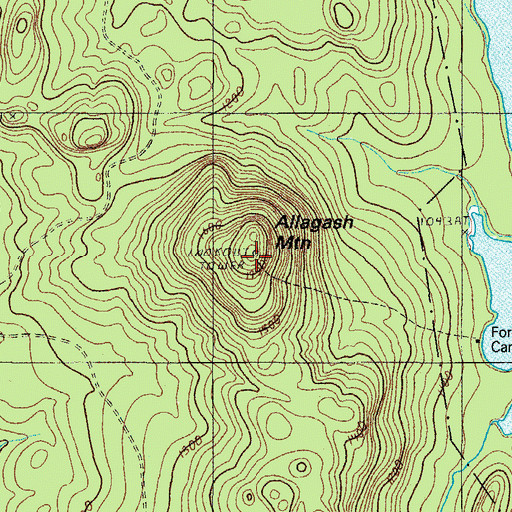 Topographic Map of Allagash Mountain, ME