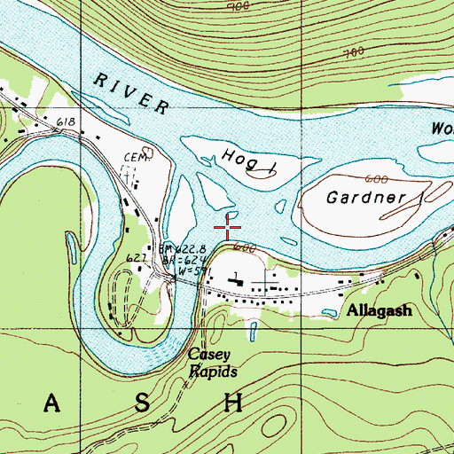 Topographic Map of Allagash River, ME
