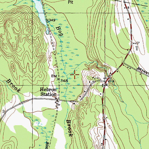 Topographic Map of Allen Brook, ME