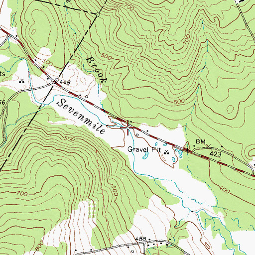 Topographic Map of Allen Brook, ME