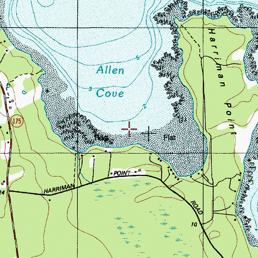 Topographic Map of Allen Cove, ME