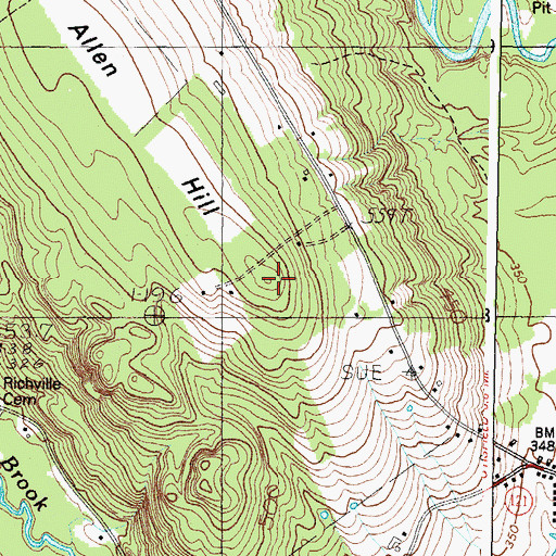 Topographic Map of Allen Hill, ME